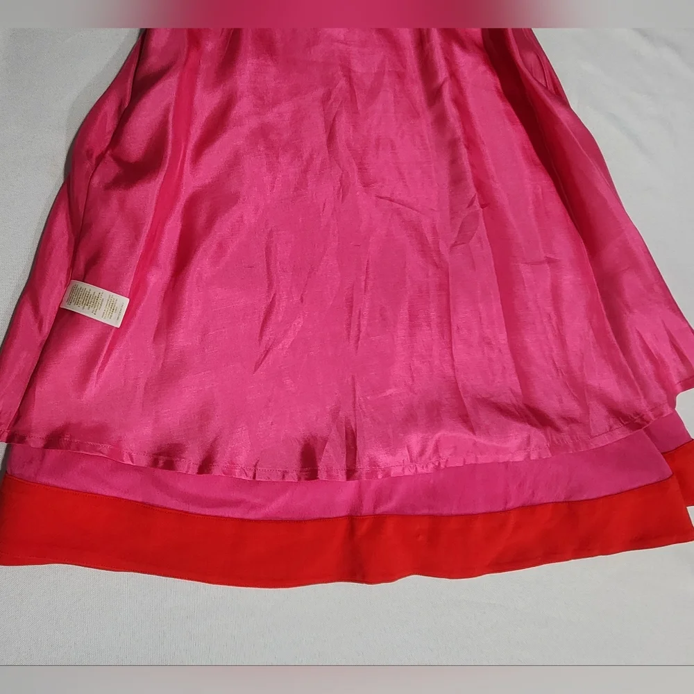 Kate Spade Look For The Silver Lining Dalene Dress Pink Red Trim Womens 10